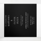 伝統的モダンクラシック |白黒結婚ズ 三つ折り招待状 (内部中)