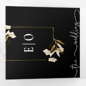 伝統的モダンクラシック |白黒結婚ズ 三つ折り招待状 (内部最初)