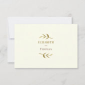 伝統的モダン結婚応答カード 出欠カード (裏面)