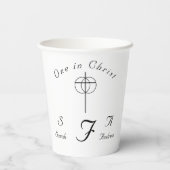 伝統的モノグラムの教結婚派 紙コップ (裏面)