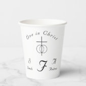 伝統的モノグラムの教結婚派 紙コップ (正面)