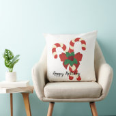 伝統的ヴィンテージキャンディ赤と白ークリスマス クッション (椅子)