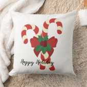 伝統的ヴィンテージキャンディ赤と白ークリスマス クッション (ブランケット)