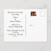 伝統的ヴィンテージスタイルクリスマスツリー インビテーションポストカード (裏面)