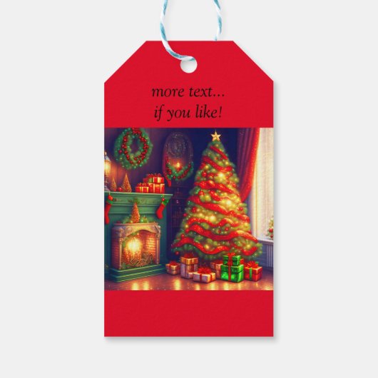 伝統的ヴィンテージスタイルクリスマスツリー ギフトタグ (裏面)