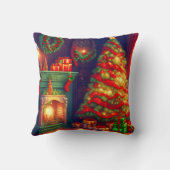 伝統的ヴィンテージスタイルクリスマスツリー クッション (裏面)