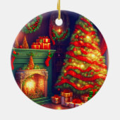 伝統的ヴィンテージスタイルクリスマスツリー セラミックオーナメント (裏面)