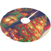 伝統的ヴィンテージスタイルクリスマスツリー ブラッシュドポリエステルツリースカート (アングル)