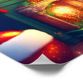 伝統的ヴィンテージスタイルクリスマスツリー ポスター (角)