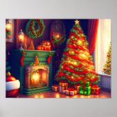 伝統的ヴィンテージスタイルクリスマスツリー ポスター (正面)