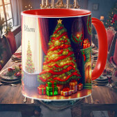 伝統的ヴィンテージスタイルクリスマスツリー マグカップ