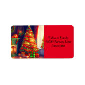 伝統的ヴィンテージスタイルクリスマスツリー ラベル (正面)