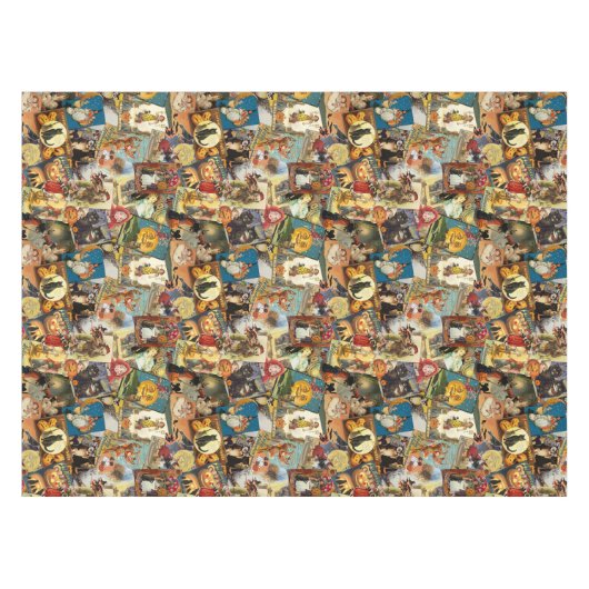 伝統的ヴィンテージハロウィンの切り離 テーブルクロス (正面(横))