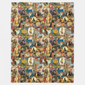 伝統的ヴィンテージハロウィンの切り離 フリースブランケット (正面)