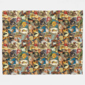 伝統的ヴィンテージハロウィンの切り離 フリースブランケット (正面(横))