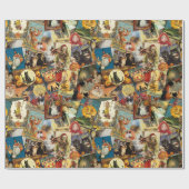 伝統的ヴィンテージハロウィンの切り離 ラッピングペーパー (フラット)