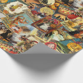 伝統的ヴィンテージハロウィンの切り離 ラッピングペーパー (角)