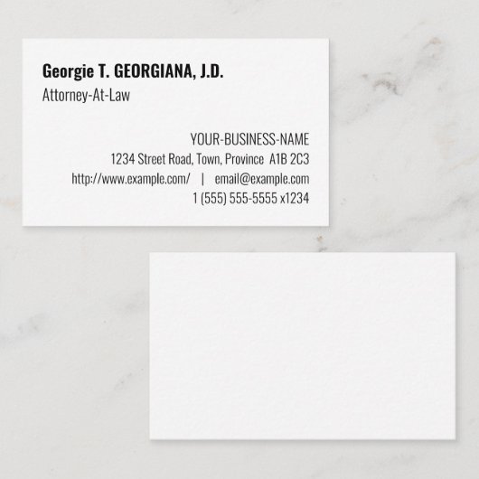 伝統的ヴィンテージ弁護士名刺 名刺 (正面/裏面)