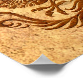 伝統的ヴィンテージ擦り切れた中国のドラゴンサークル ポスター (角)