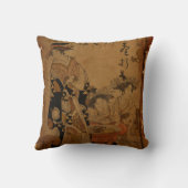 伝統的ヴィンテージ日本の女性ポートレート クッション (裏面)