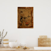 伝統的ヴィンテージ日本の女性ポートレート ポスター (キッチン)