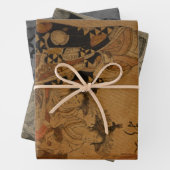 伝統的ヴィンテージ日本の女性ポートレート ラッピングペーパーシート (インサイチュ)