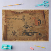 伝統的ヴィンテージ日本の女性ポートレート 薄葉紙 (クラフト)