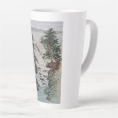 伝統的中国のイ絵画ンク カフェラテマグ (右アングル)