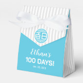 伝統的中国のベビー100日百日（青） フェイバーボックス (正面サイド)