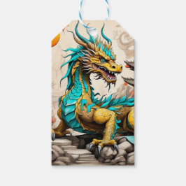 伝統的中国の中国の龍 ギフトタグ