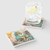 伝統的中国の中国の龍 ストーンコースター (横)