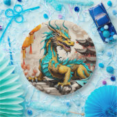 伝統的中国の中国の龍 ペーパープレート (パーティー)