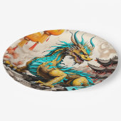伝統的中国の中国の龍 ペーパープレート (アングル)