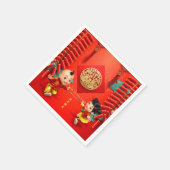 伝統的中国の爆竹タイガー年PN02 スタンダードカクテルナプキン (角)