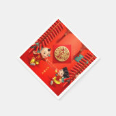 伝統的中国の爆竹タイガー年PN08 スタンダードカクテルナプキン (角)