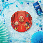 伝統的中国の爆竹タイガー年PP07 ペーパープレート (パーティー)