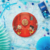 伝統的中国の爆竹タイガー年PP08 ペーパープレート (パーティー)