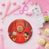 伝統的中国の爆竹タイガー年PP08 ペーパープレート (パーティー)