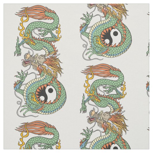 伝統的中国の竜陰陽 ファブリック (見本)