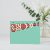 伝統的中国の紙ランタン葉書 ポストカード (スタンド正面)