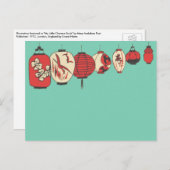 伝統的中国の紙ランタン葉書 ポストカード (正面/裏面)