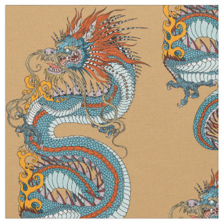 伝統的中国の龍 ファブリック