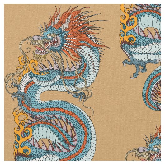 伝統的中国の龍 ファブリック (クローズアップ)