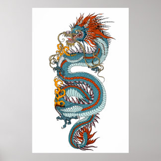 伝統的中国の龍 ポスター