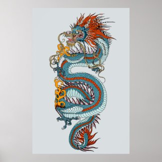 伝統的中国の龍 ポスター