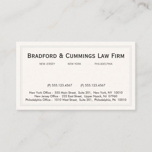 伝統的企業のヴィンテージプロフェッショナル 名刺 (正面)