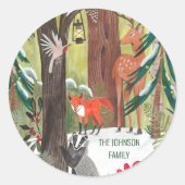 伝統的休日フェスティバルウッドランド動物 ラウンドシール (正面)