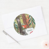 伝統的休日フェスティバルウッドランド名前をカスタムするc ラウンドシール (封筒)