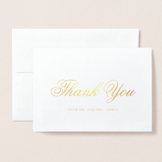 伝統的写真フォーマルエレガントな結婚式 箔カード (封筒付き正面)