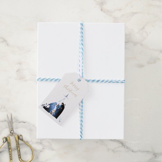 伝統的出生シーンのクリスマスの挨拶 ギフトタグ (より糸付き)